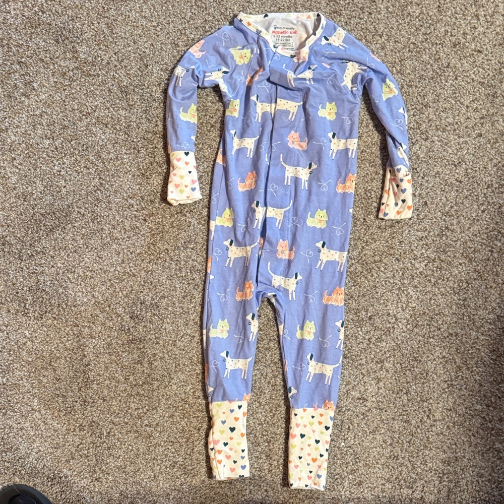 Magnetic Me Blue Animal Print Footie